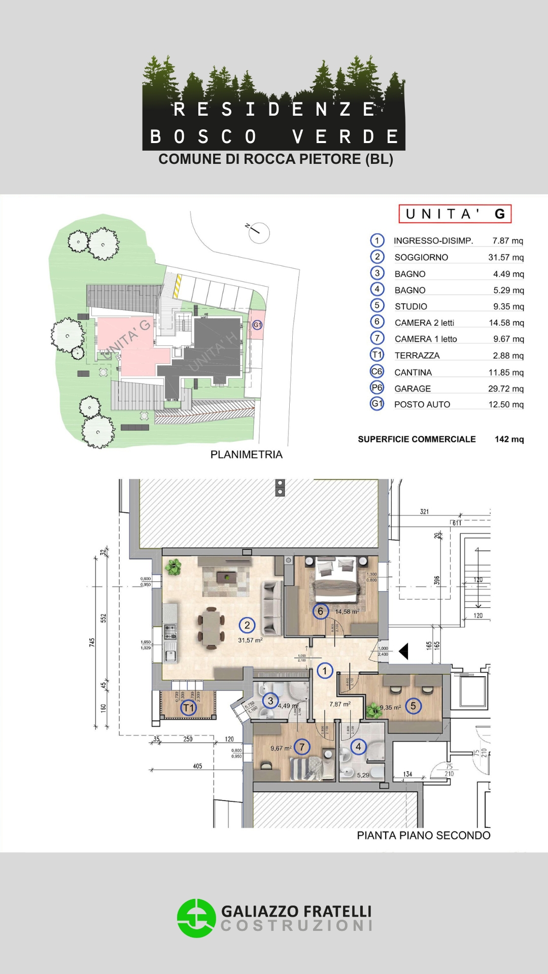 Scheda unità G - Attico a piano secondo